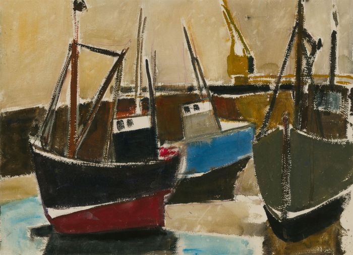Arthur Freeman (1927-1992) - 1978 Gouache, Folkestone Harbour