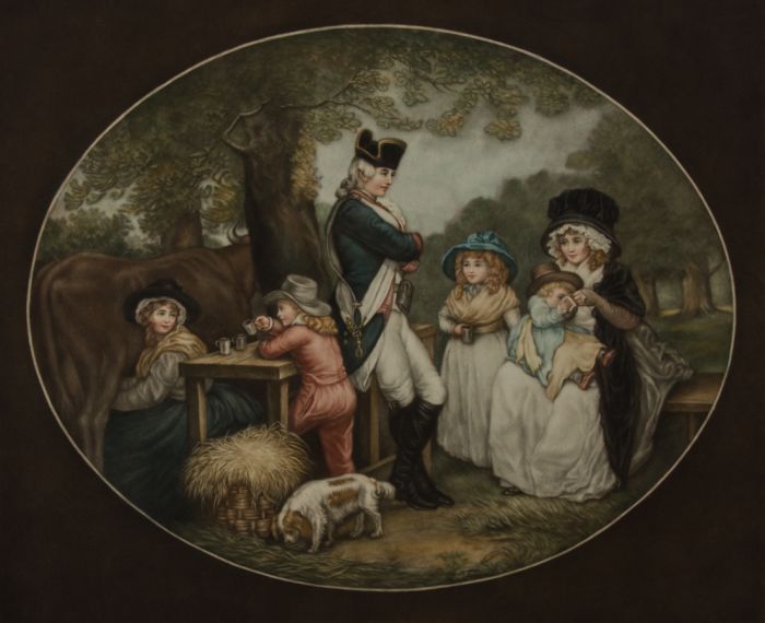 John Cother-Webb (1855-1927) - Signed 1919 Mezzotint, Family Picnic