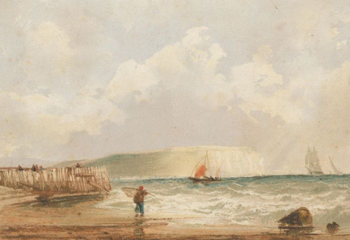 Attrib. Thomas Sewell Robins (1810/14-1880) - 19C Watercolour, Ambient Seascape