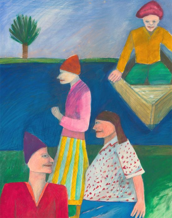 Mana Lagerholm (1946-2001) - 20th Century Gouache, River Boat