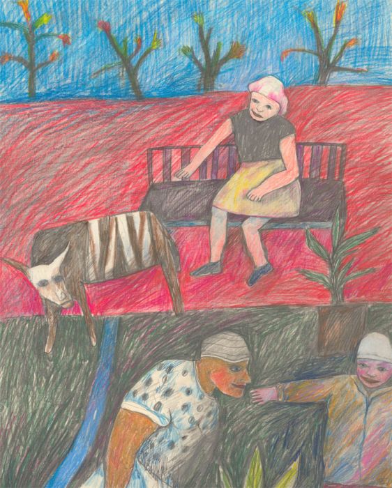 Mana Lagerholm (1946-2001) - 20th Century Mixed Media, The Park Bench