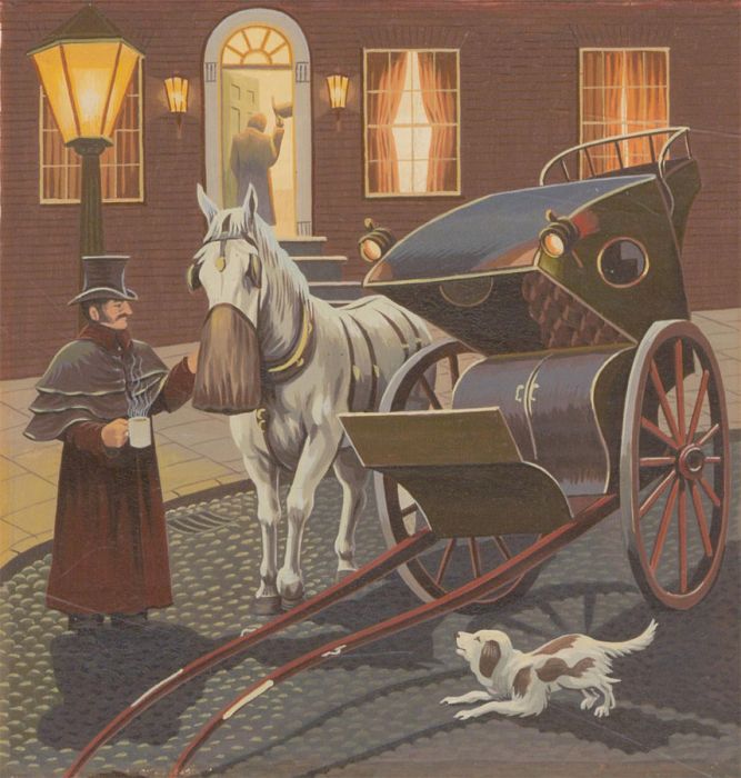 20th Century Gouache - Waiting Patiently