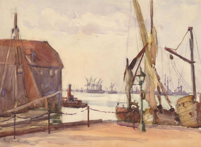 Contemporary Watercolour - Ambient Harbourside Scene