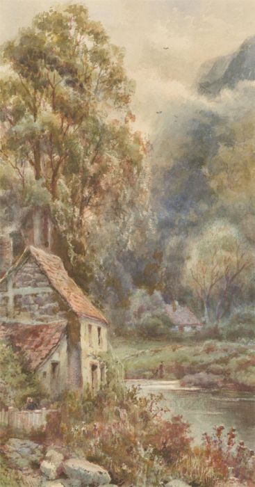 Charles Frederick Allbon ARE (1856-1926) - 19C Watercolour, Cottage by the River