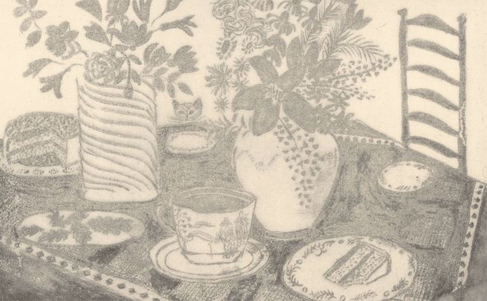 Gillian Whaite (1934-2012) - 20th Century Aquatint, Afternoon Tea