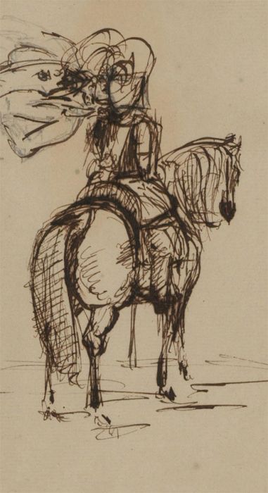 Set of Three Early 20th Century Pen and Ink Drawings - Horse Sketches