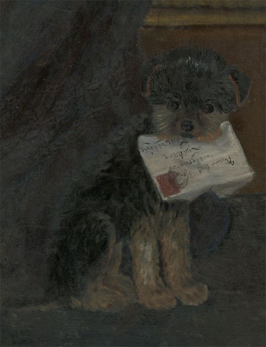 Late 19th Century Oil - The Mischievous Puppy