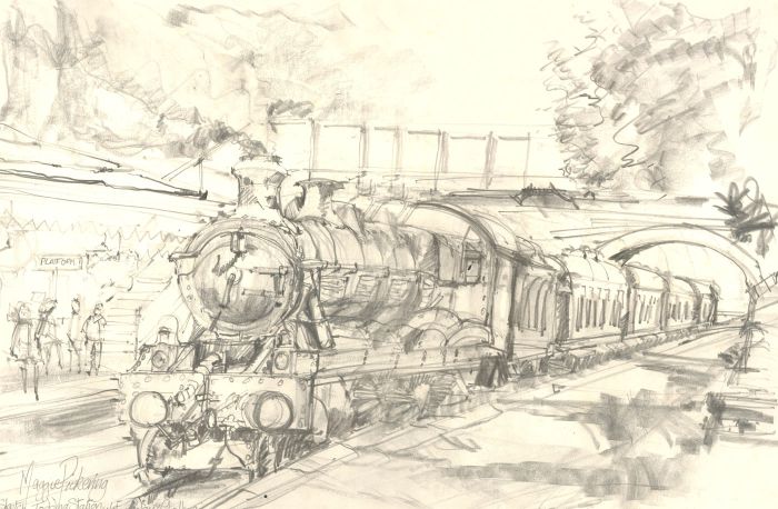 Maggie Pickering (b.1940) - 20th Century Graphite Drawing, Toddington Station