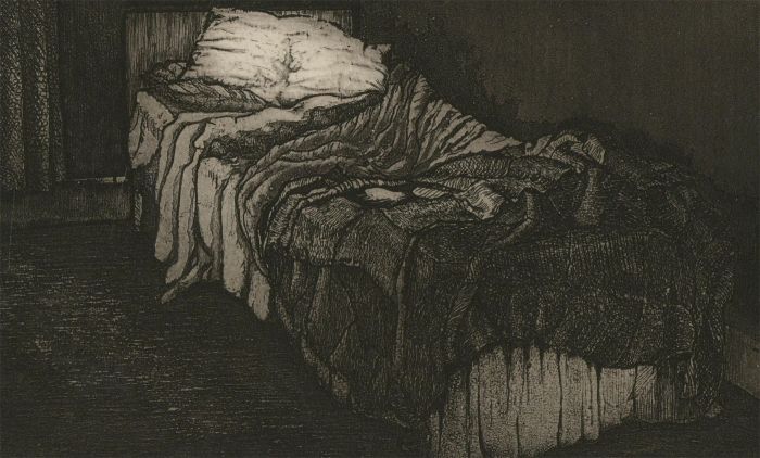 Wendy Holt - 20th Century Etching, Bed