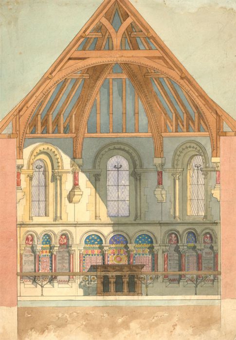 Late 19th Century Watercolour - Architectural Church Study
