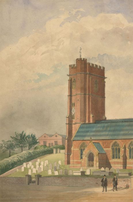 Late 19th Century Watercolour - Brick Church View II
