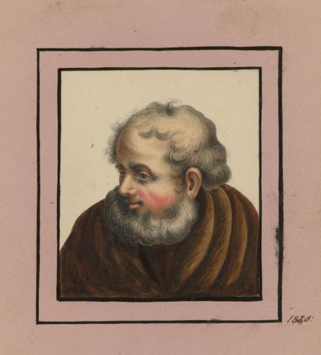 Fine Miniature 1828 Watercolour - Portrait of a Monk