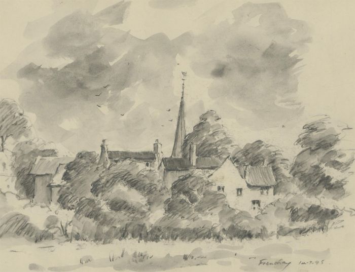 John A. Case - 20th Century Graphite Drawing, Three Studies of Frenchay