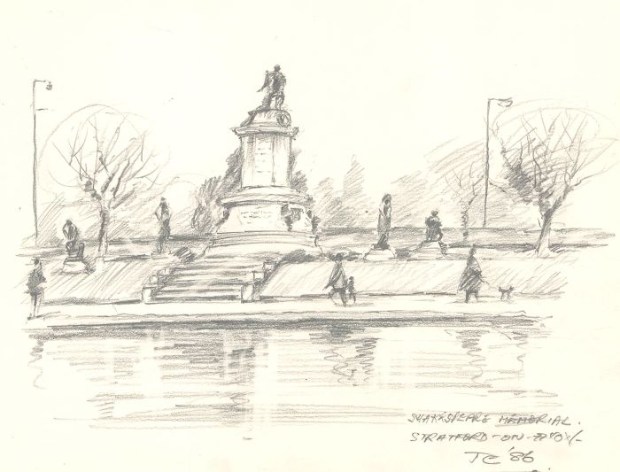 John A. Case - Set of Three Graphite Drawings - Landscape Studies
