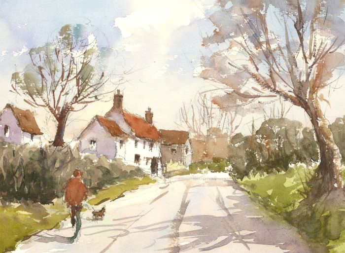 John A. Case - 20th Century Watercolour, English Villages