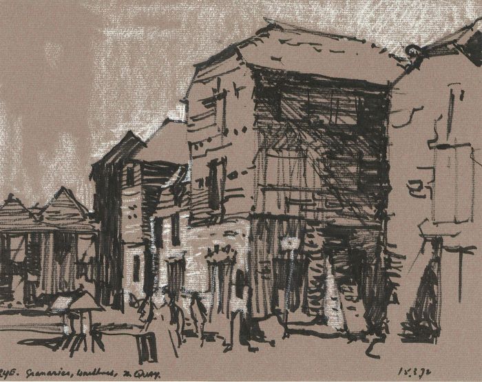 Malcolm Rogers - Mid 20th Century Mixed Media, Sketches of Coastal Towns