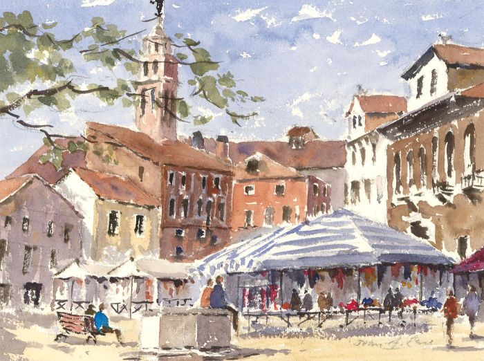 John A. Case - 20th Century Watercolour, Italian Streets