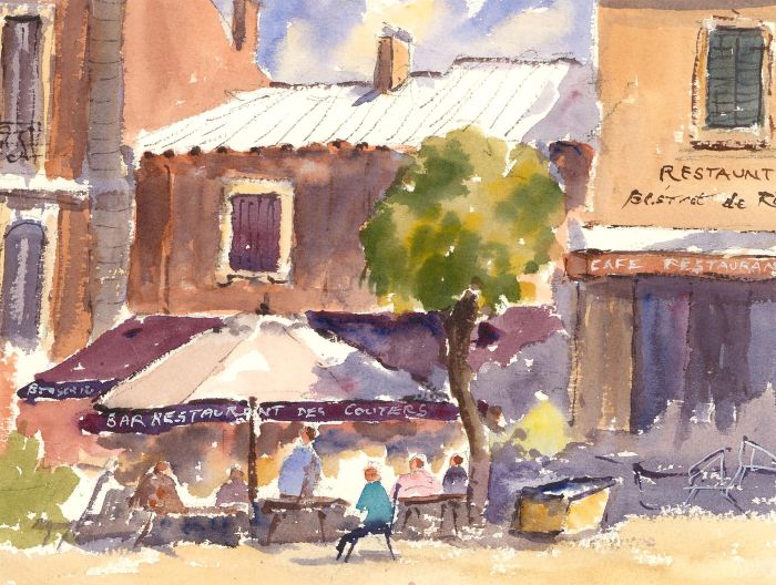 John A. Case - 20th Century Watercolour, Tourists in Europe