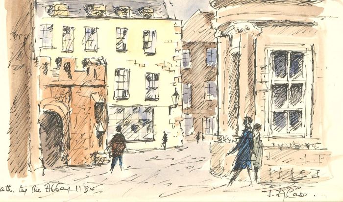 John A. Case - 20th Century Watercolour, Street Vignette