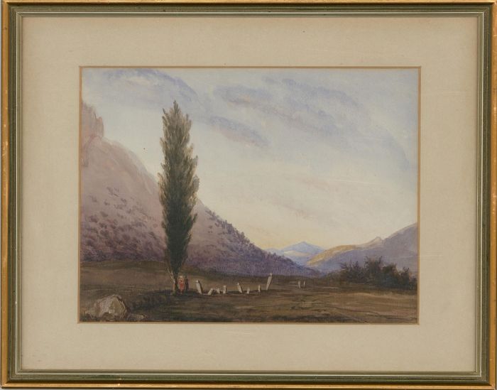 Rev John Haydon Cardew - Mid 19th Century Watercolour, Turkish Cemetery At Dawn