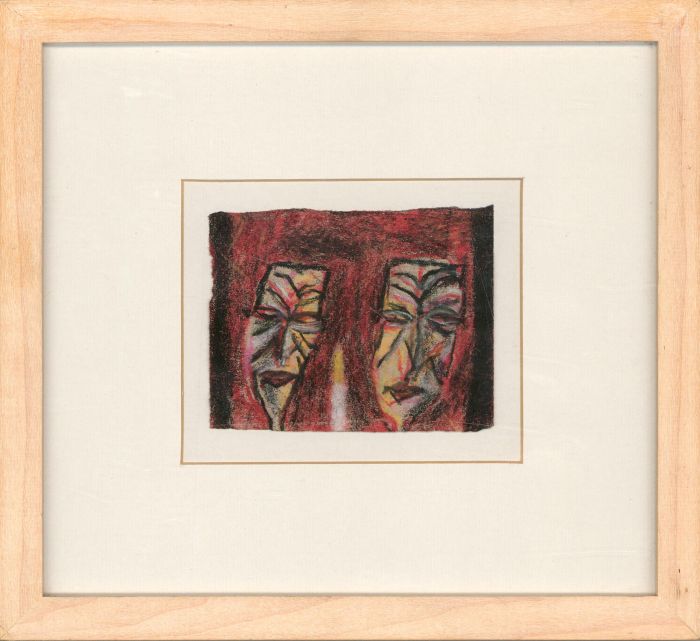 Michael Rees - Framed Contemporary Pastel, Couple by Candlelight