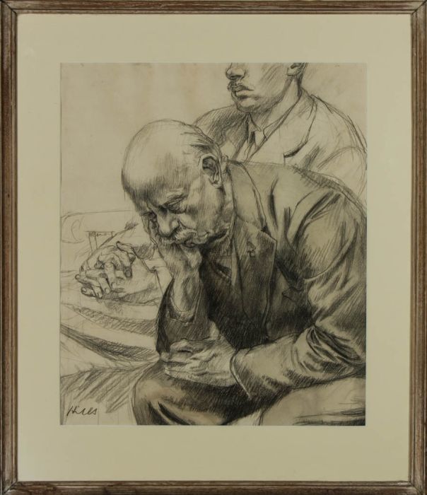 Douglas Hills Mid 19th Century Portrait of a man deep in thought