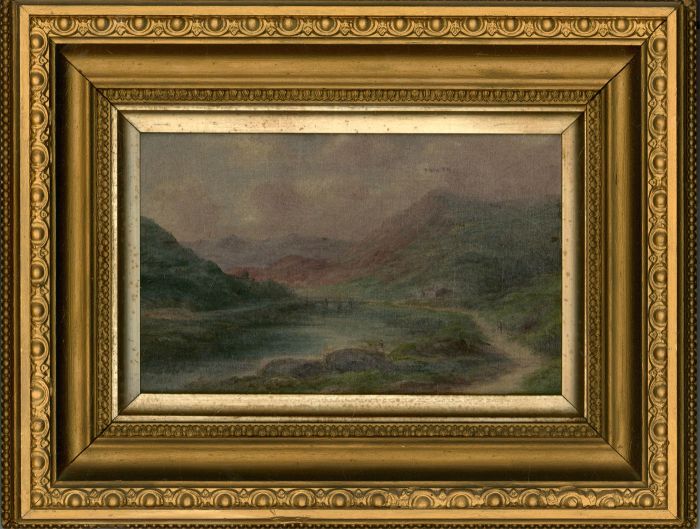 H. Proud - Signed & Framed 19th Century Oil, Cottage in the Mountains