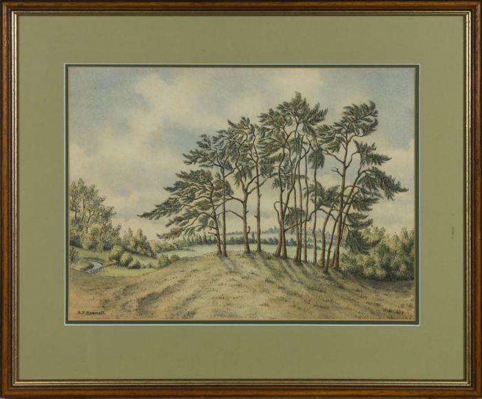 A.F. Remmett - Signed & Framed Mid 20th Century Watercolour, Breezy Trees