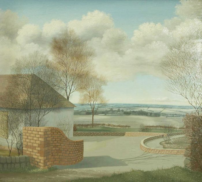 Ronald A. Broad - Framed 1962 Oil, Crux Easton House