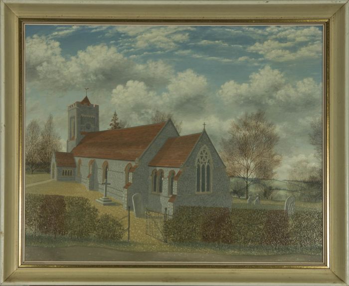 Ronald A. Broad - 1963 Oil, Faccombe Church