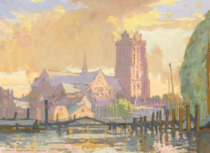 E. H. Glasbey - 1922 Gouache, Grote Kerk, Dordrecht
