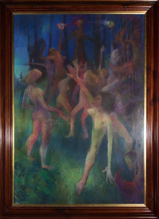 John Ivor Stewart PPPS (1936-2018) - Contemporary Pastel, The Moon's Dark Light