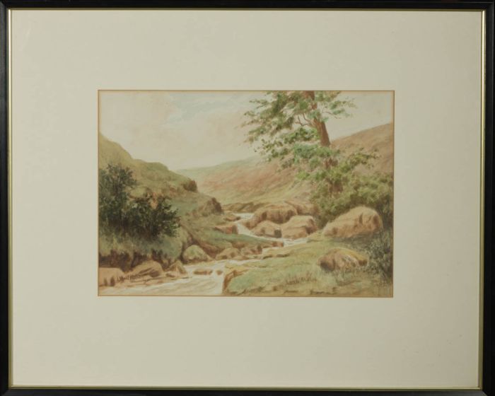 J. Holdsworth - Early 20th Century Watercolour, Landscape View with Water Stream