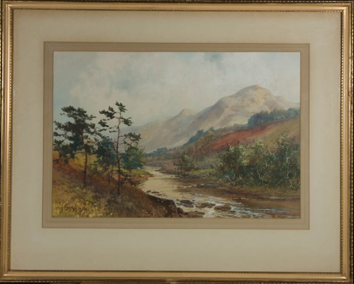 George Trevor - Mid 20th Century Watercolour, Trees By A Highland Stream