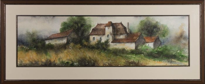 20th Century Watercolour - French Farmstead