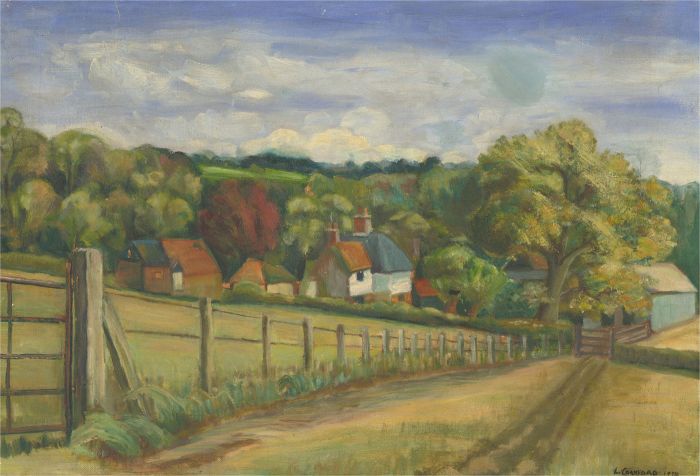 L. Cornford - 1974 Oil, Village Scene