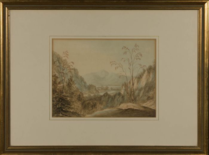 J. March - Framed 1793 Watercolour, View of Derwent River
