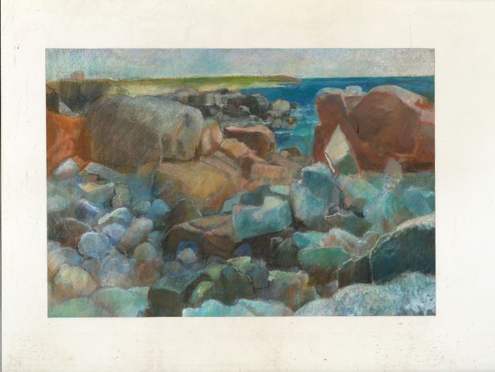 John Ivor Stewart PPPS (1936-2018) - 20th Century Pastel, Sea Rocks