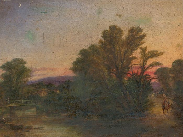 19th Century Oil - Pastoral Scene at Dusk
