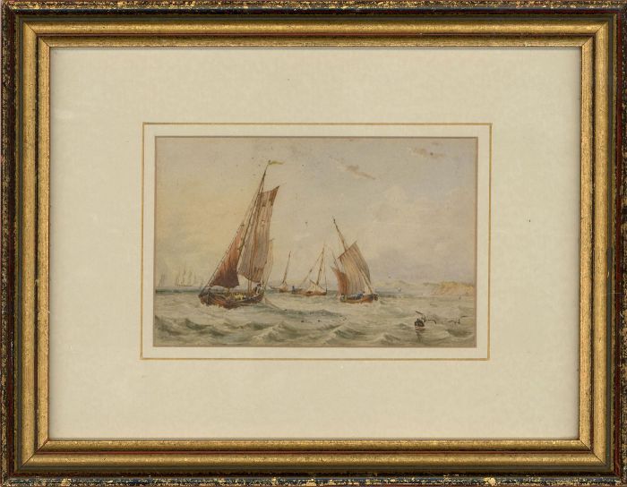 After John F. Branegan - Framed 19th Century Watercolour, Fishing Boats 