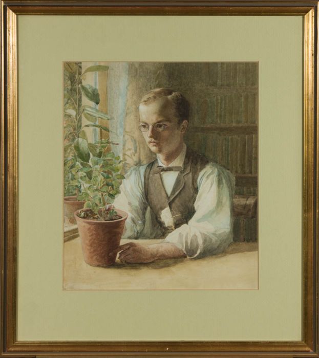 John Randall - Framed Late 19th Century Watercolour, The Botanist