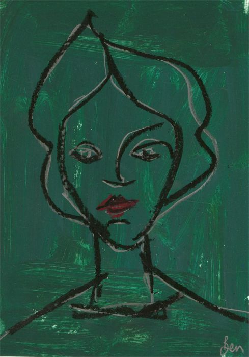 Ben Carrivick - Three Contemporary Oils, Vibrant Naive Portraits II