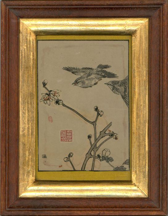Attrib. Kono Bairei - Late 19th Century Woodblock, Birds And Blossoms