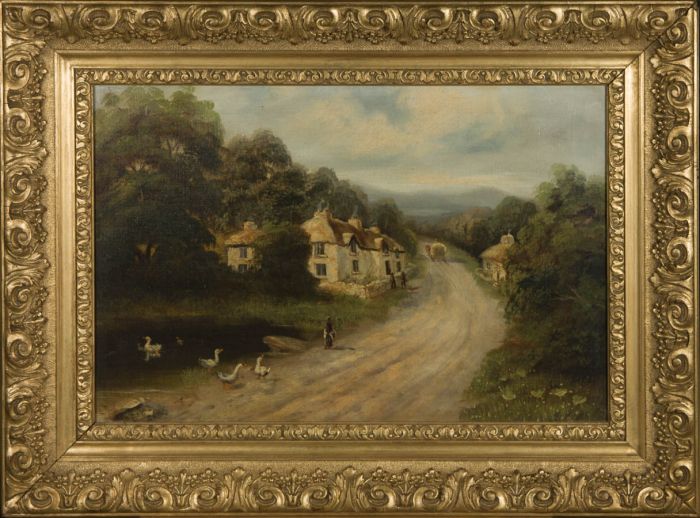 S. Fox - Signed & Framed 19th Century Oil, Country Road
