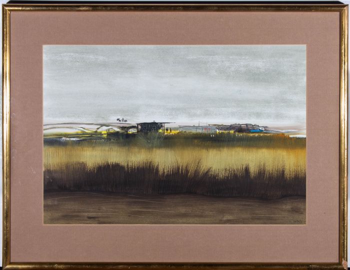 Charles Duranty - Shacks by a Reed Bed and Two Men Discussing the Past