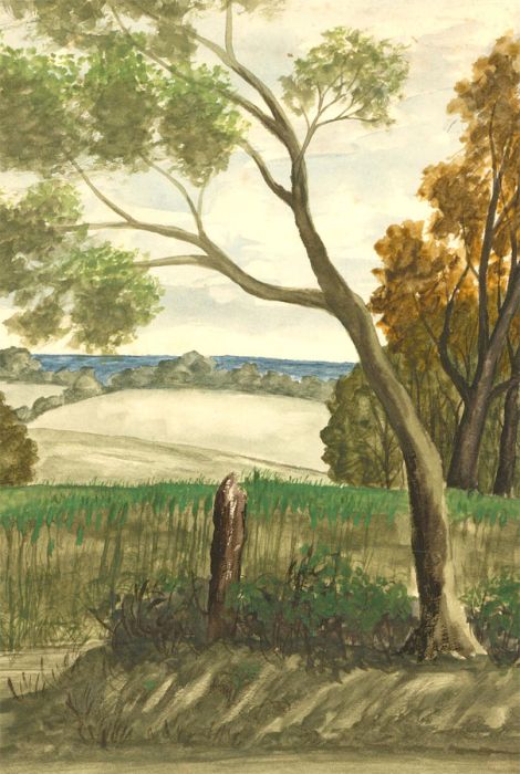 Ronald A. Broad - Set of Three 1960 Watercolours, View Over Crux Easton