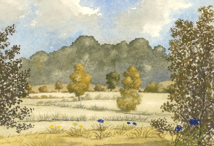 Ronald A. Broad - Set of Four 1960 Watercolours, Cotswold Trees in September
