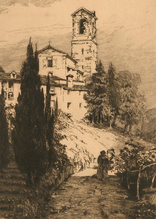 Mid 20th Century Etching - European Lodges And Forts