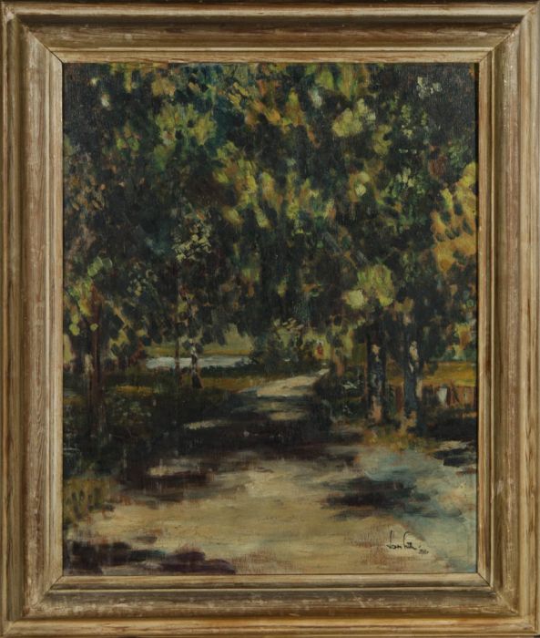 John Frith - Impressionist 1940 Oil, Parkland Path