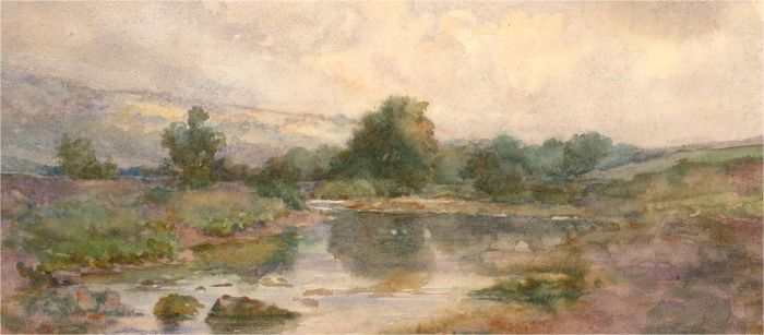 William Henry Milnes (1865-1957) - 1897 Watercolour, Chilly Evening After Rain